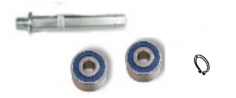 Clutch Shaft, #30840 4 inches long + bearings + snap ring